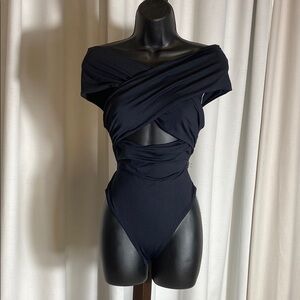 Zara RUCHED WRAP BODYSUIT Size M